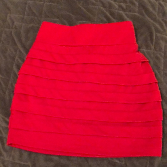 Red Mini Skirt - Picture 2 of 4